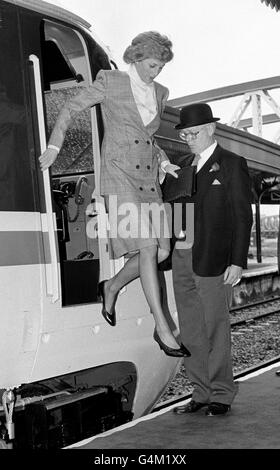 Royalty - Princess Of Wales - Inter City 125 Train - London - 1988 Stock Photo