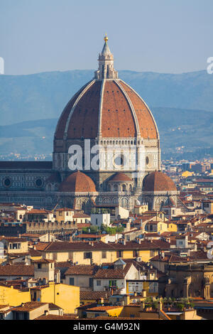 Florence, Tuscany, Italy.  View over the city to the dome of the Duomo - Cattedrale di Santa Maria del Fiore Stock Photo