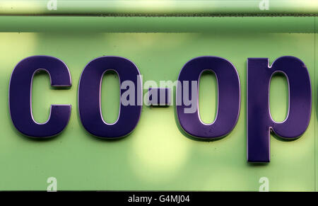Co-operative Stock. A general view of a Co-operative food shop in Peebles in the Scottish Borders. Stock Photo
