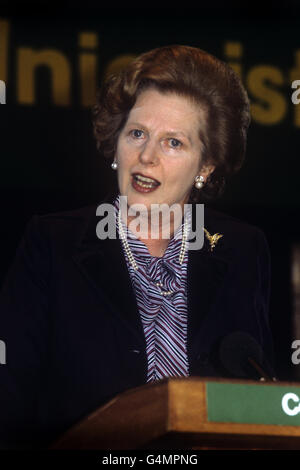 Prime Minister Margaret Thatcher addresses the General Assembley of the ...