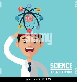 Science design. Colorfull illustration. Cartoon icon Stock Vector