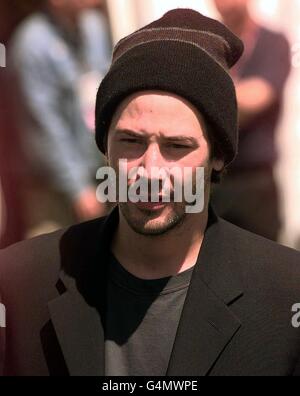 American film star Keanu Reeves arrives at the Glastonbury festival where he will be performing with his band 'Dogstar'. Stock Photo