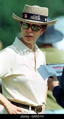 HRH The Princess Royal at the Doubleprint British Horse Trials Championships being held at her Gatcombe Park home in Gloucestershire. Stock Photo