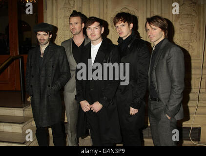 The Feeling (left to right) Ciaran Jeremiah, Paul Stewart, Dan Gillespie, Richard Jones and Kevin Jeremiah arriving for the Prince's Trust Rock Gala Ball, at the Royal Albert Hall in west London. Stock Photo