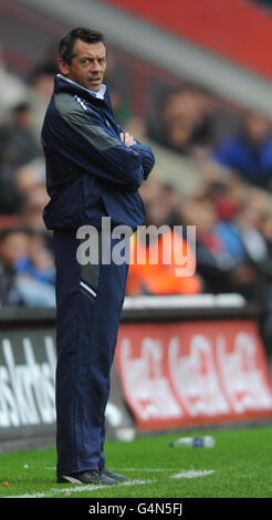 Preston North End's manager Phil Brown during the npower Football League One match at The Valley, London. Stock Photo