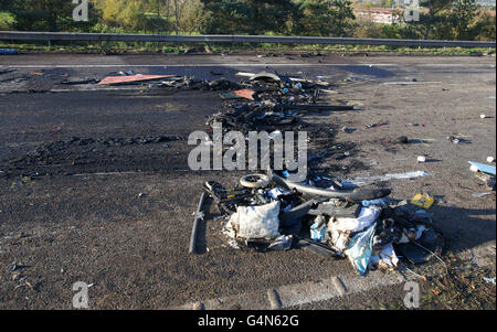 M5 motorway crash Stock Photo