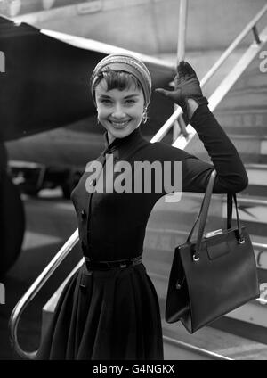 Audrey Hepburn - London Airport Stock Photo