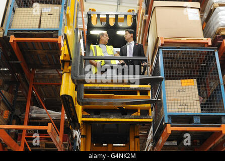 Miliband visit to Stratford Stock Photo