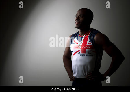 Athletics - JJ Jegede Feature - Gateshead College Academy for Sport. Great Britain long jumper JJ Jegede Stock Photo