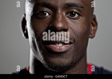 Athletics - JJ Jegede Feature - Gateshead College Academy for Sport. Great Britain long jumper JJ Jegede Stock Photo