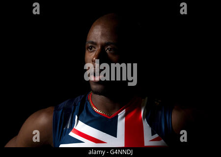 Athletics - JJ Jegede Feature - Gateshead College Academy for Sport. Great Britain long jumper JJ Jegede Stock Photo