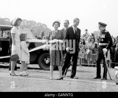 Jackie Kennedy with Prince Philip at Runnymede for The Kennedy Memorial ...