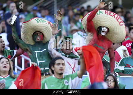 Los Angeles, California, USA. 18th June, 2016. Fans of Mexico in the Copa America soccer match between Mexico and Chile at the Levi's Stadium in Santa Clara, California, June 18, 2016. Chile won 7-0. Credit:  Ringo Chiu/ZUMA Wire/Alamy Live News Stock Photo