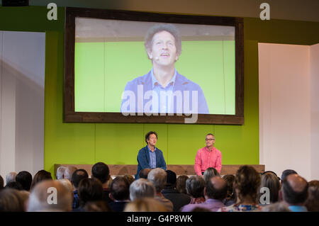 Birmingham, UK. 19th June, 2016.   Monty Don on the Gardeners World Live stage talking to the crowds Credit:  steven roe/Alamy Live News Stock Photo