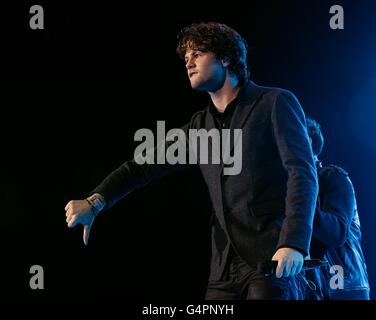 Jay McGuiness of The Wanted on stage during the 2011 Capital FM Jingle Bell Ball at the O2 Arena, London. Stock Photo