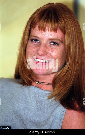 Actress Patsy Palmer, who plays Bianca Butcher in EastEnders, at the launch of 'Give The Internet A Go For Macmillan Cancer Relief', a new internet site . *10/12/1999 : Patsy Palmer announces that she is expecting her second child. The news comes just days after her friend and one-time co-star in Eastenders, Martine McCutcheon, suffered a miscarriage. Stock Photo