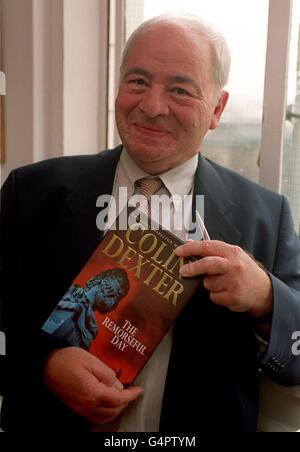 Author Colin Dexter during a photocall in London, where he confirmed that he has killed off his hugely successful crime creation Inspector Morse as the final mystery 'The Remorseful Day' hit the bookshelves. * The detective, who appears in the 13th novel and has starred in 32 TV films, finally succumbs to the diabetes which has dogged him over the years. Stock Photo