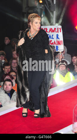 Denise Welch enters the Celebrity Big Brother House at Elstree Studios, Borehamwood. Stock Photo