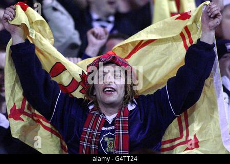 Euro 2000/Scotland fan/flag Stock Photo