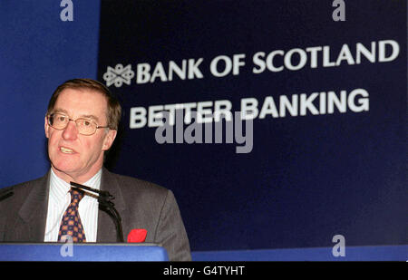 Bank of Scotland Group Chief Executive Peter Burt, during a news conference in London, where the Bank of Scotland annouced details of its NatWest takeover bid. Stock Photo