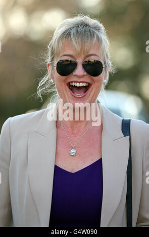 BBC Breakfast Weather Presenter Carol Kirkwood, smiles as she arrives at West Newton Village Hall, in Norfolk where she is the guest speaker at the Sandringham Women's Institute, attended by the Queen Elizabeth II. Stock Photo