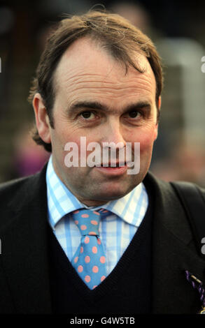 Trainer Alan King during the Festival Trials Day at Cheltenham Racecourse, Gloucestershire. Stock Photo