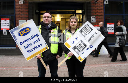 Tax office workers strike Stock Photo