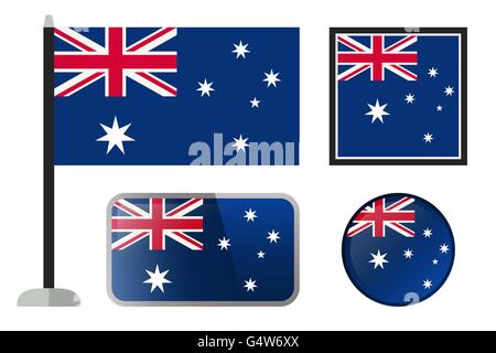 Australian flag icons. Stock Vector