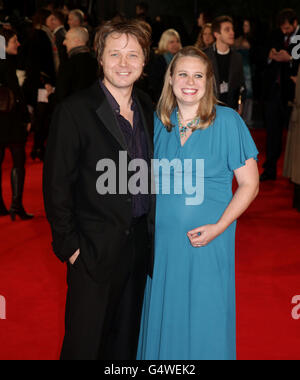 Shaun Dooley and Polly Cameron arriving for the world premiere of The Woman in Black, at the Royal Festival Hall, Southbank Centre, in London. Stock Photo