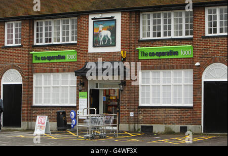 A general view of the former White Hart Pub which is now a Co-operative Food store in Portchester, Hampshire. Stock Photo