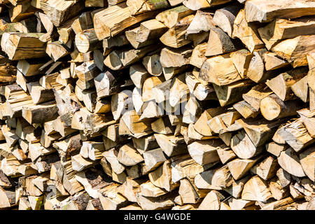 Stacked firewood, logs for burning in the stove or fireplace,