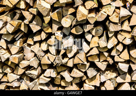 Stacked firewood, logs for burning in the stove or fireplace,