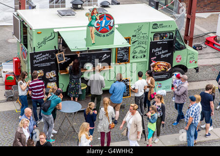 Food festival, food truck festival at Zeche Zollverein, Essen, Germany ...