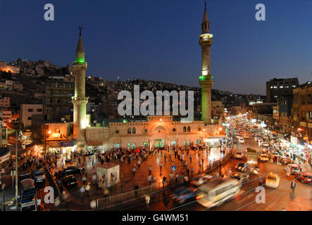 JORDAN, Amman, Al Hussein mosque in downtown / JORDANIEN, Amman, Al Hussein Moschee in der Altstadt Stock Photo