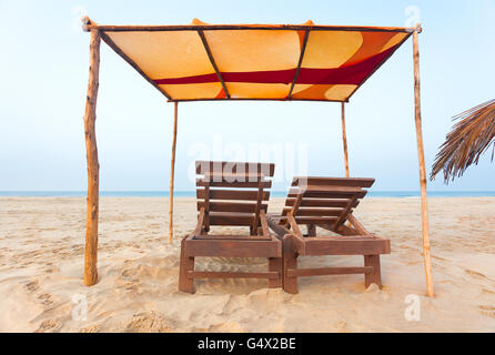 goa beach awning Stock Photo