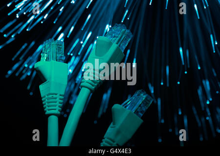 networking optical and electrical telecommunication computer connections with high bandwidth Stock Photo