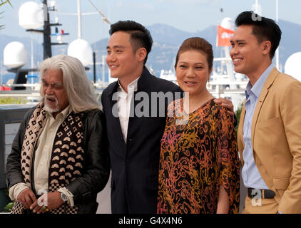 Actor Wan Hanafi Su, director Boo Junfeng, actor Firdaus Rahman and actress Mastura Ahmad at the Apprentice film photo call at Stock Photo