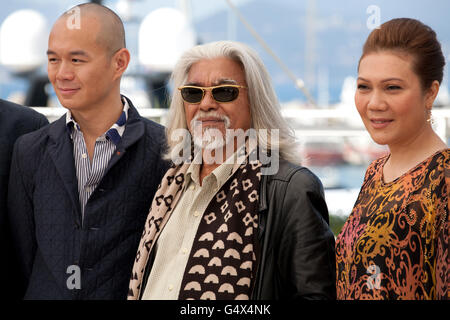 Producer, actor Wan Hanafi Su and actress Mastura Ahmad,at the Apprentice  film photo call at the 69th Cannes Film Festival Stock Photo