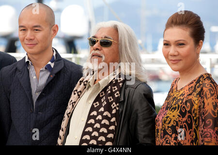 Producer, actor Wan Hanafi Su and actress Mastura Ahmad,at the Apprentice  film photo call at the 69th Cannes Film Festival Mond Stock Photo