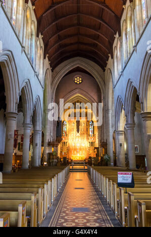 Nave of St. Peter's Cathedral, seat of the Anglican diocese of Adelaide, South Australia. Built in Gothic revival architecture. Stock Photo