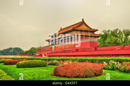 Beijing, China - May 14, 2016: The Tiananmen, Gate of Heavenly Peace. The monument is widely used as a national symbol. Stock Photo