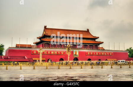 Beijing, China - May 14, 2016: The Tiananmen, Gate of Heavenly Peace. The monument is widely used as a national symbol. Stock Photo