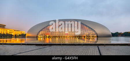 Beijing, China - May 14, 2016: National Centre for the Performing Arts in the evening. The complex was inaugurated in December 2 Stock Photo