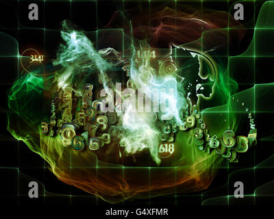 When Numbers Dream series. Backdrop of fractals,  natural forms and conceptual particles on the subject of math, design, magic,  Stock Photo