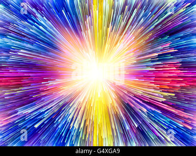 Color Explosion series. Composition of colorful streaks with metaphorical relationship to design, art and imagination Stock Photo