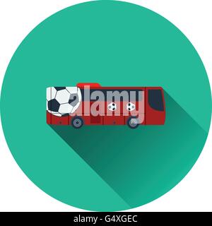 Football fan bus icon. Flat design in ui colors. Vector illustration ...