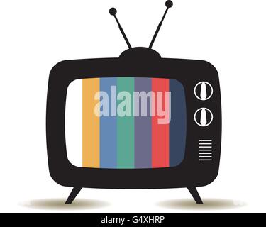 vector illustration of a retro old TV Stock Vector