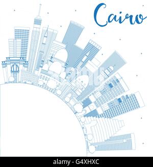 Outline Cairo Skyline with Blue Buildings. Vector Illustration ...