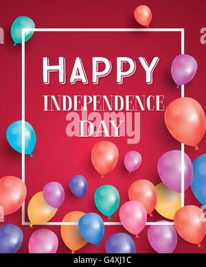 American Independence Day. Background with balloons for greeting cards. Vector illustration. Stock Vector