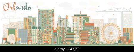 Abstract Orlando Skyline with Color Buildings. Vector Illustration. Business Travel and Tourism Concept with Orlando City. Stock Vector